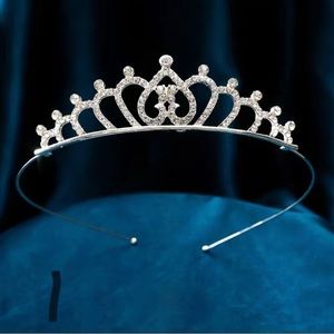 Silver Metal Rhinestone Hair Crown Tiara